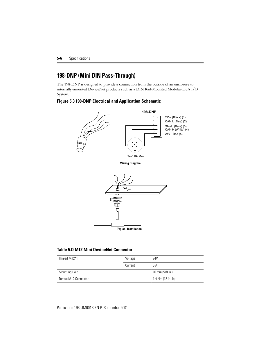 Dnp (mini din pass-through), Dnp (mini din pass-through) -6 | Rockwell Automation 198x Modular DeviceNet Starter Auxiliary I/O User Manual | Page 72 / 164
