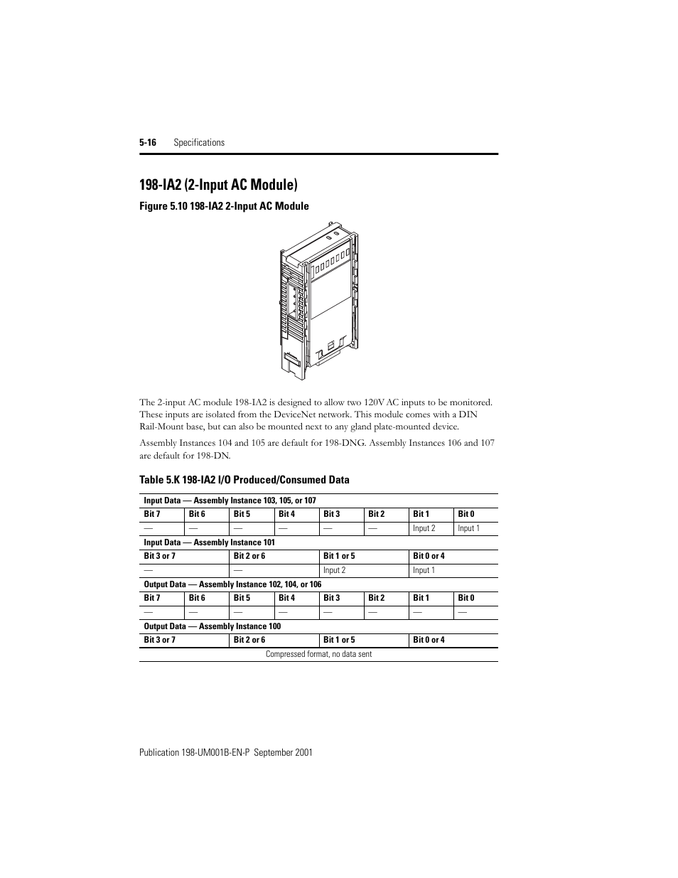 Ia2 (2-input ac module), Ia2 (2-input ac module) -16 | Rockwell Automation 198x Modular DeviceNet Starter Auxiliary I/O User Manual | Page 82 / 164