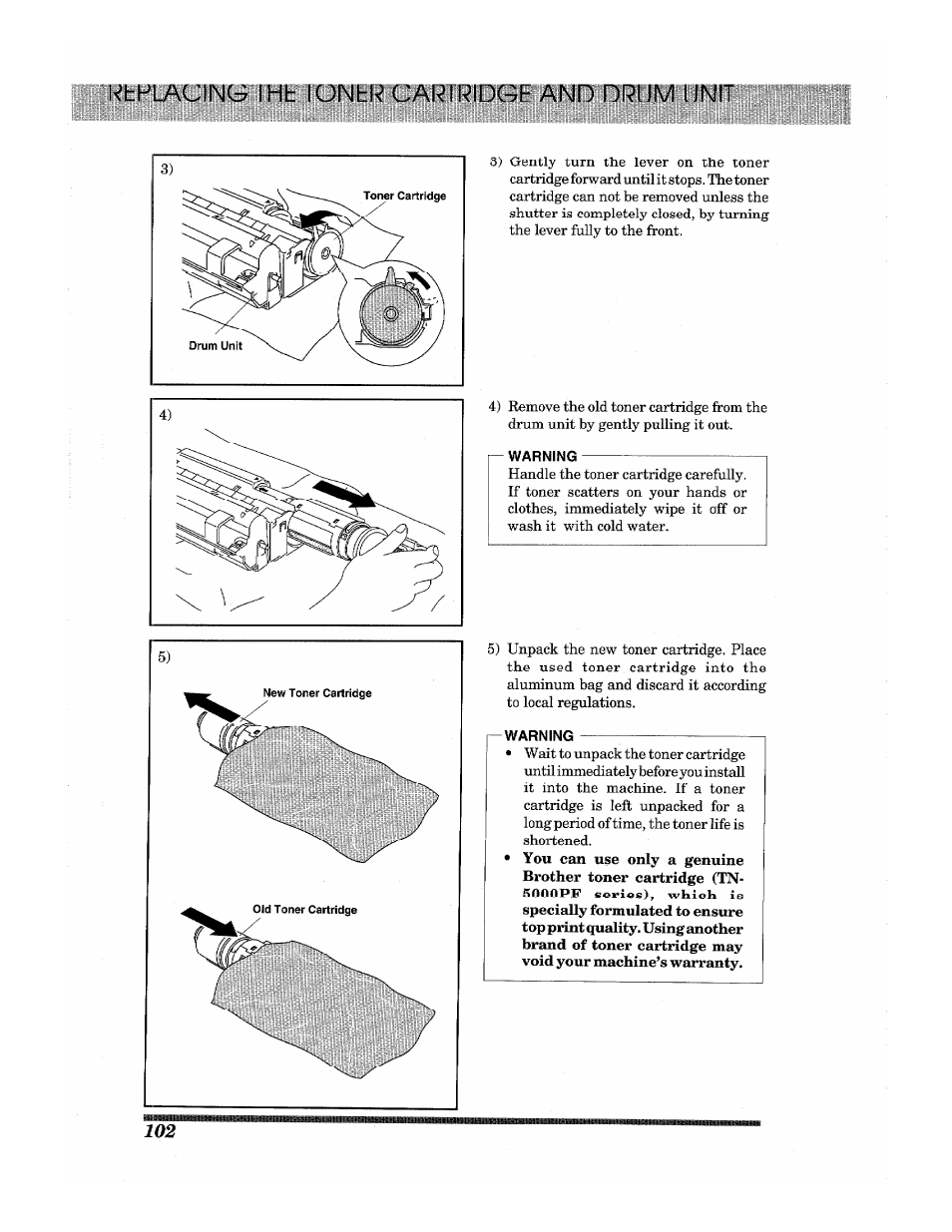 L-ihhlaunc^ ihh lunbl-? cai^iridge and drum unit | Brother INTELLIFAX 3650 User Manual | Page 110 / 144