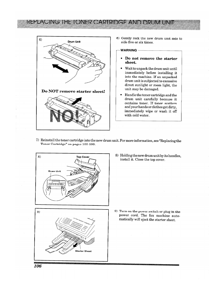 Kbplauing ihb lunbr cartridge and drum unit | Brother INTELLIFAX 3650 User Manual | Page 114 / 144