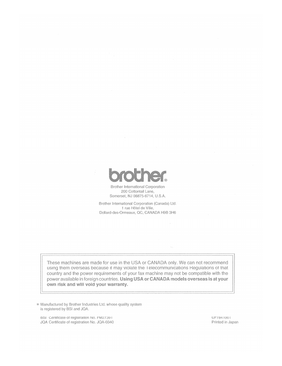 Brother INTELLIFAX 3650 User Manual | Page 144 / 144