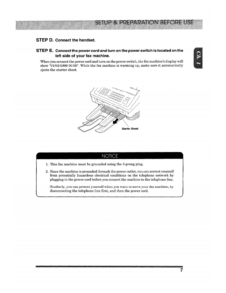 Step d. connect the handset, Setup & preparation before use | Brother INTELLIFAX 3650 User Manual | Page 15 / 144