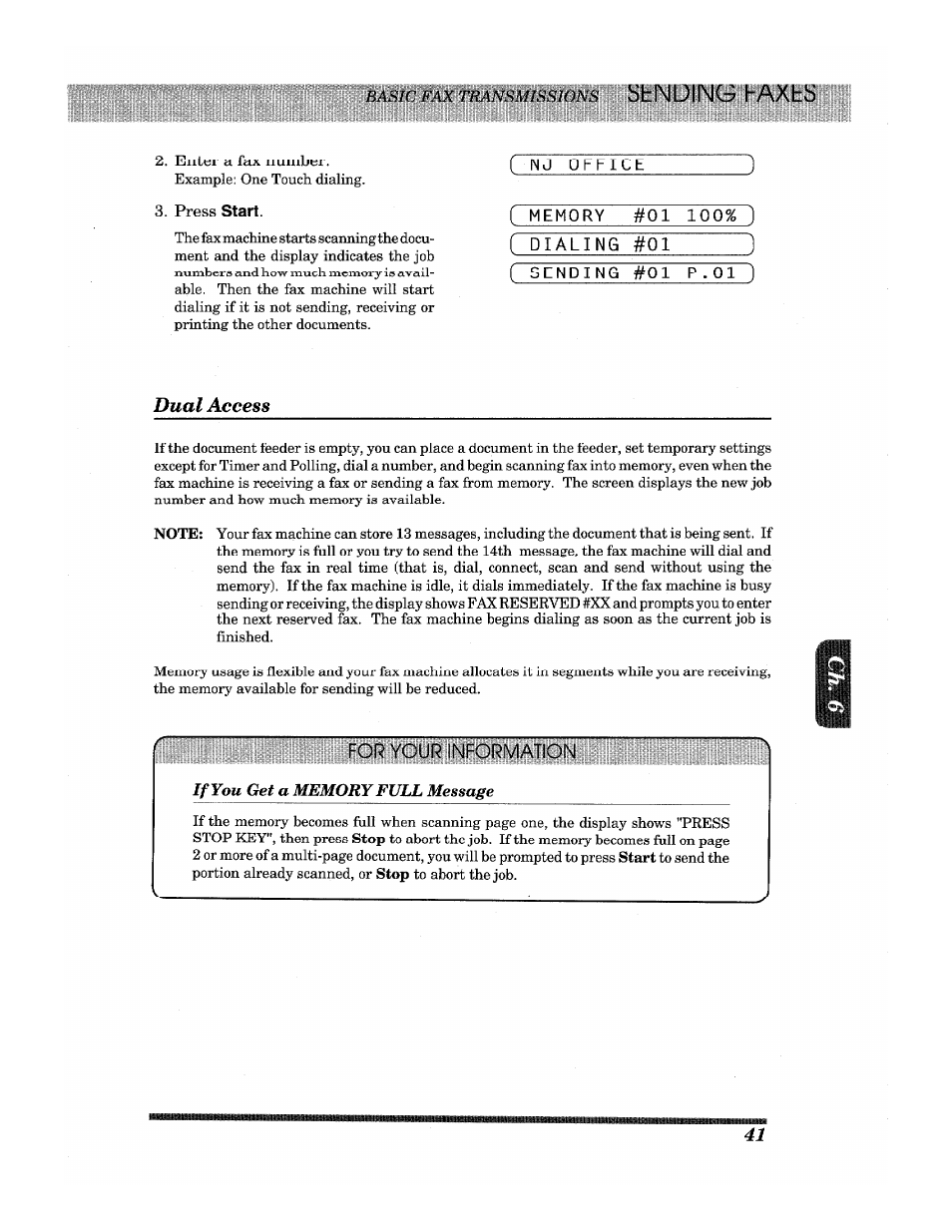 Press start, Sbnuing haxti), Dual access | Brother INTELLIFAX 3650 User Manual | Page 49 / 144