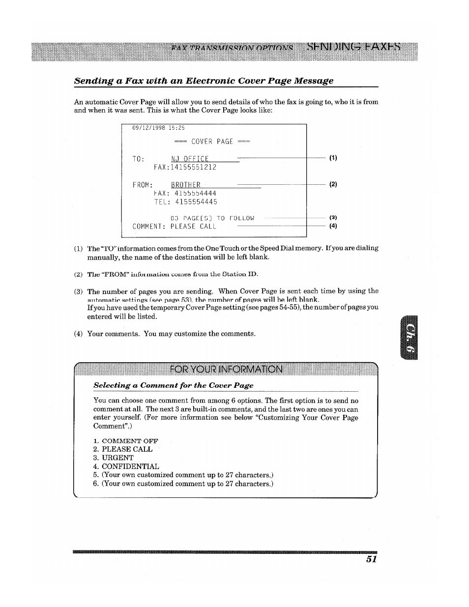 For your information, St n uin cz7 h axhs | Brother INTELLIFAX 3650 User Manual | Page 59 / 144