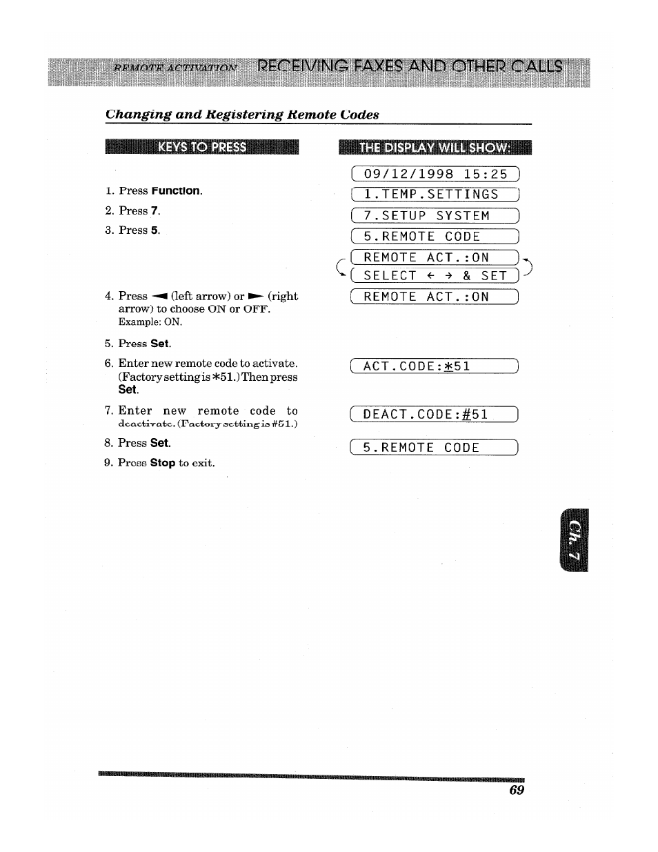 Changing and registering remote codes | Brother INTELLIFAX 3650 User Manual | Page 77 / 144