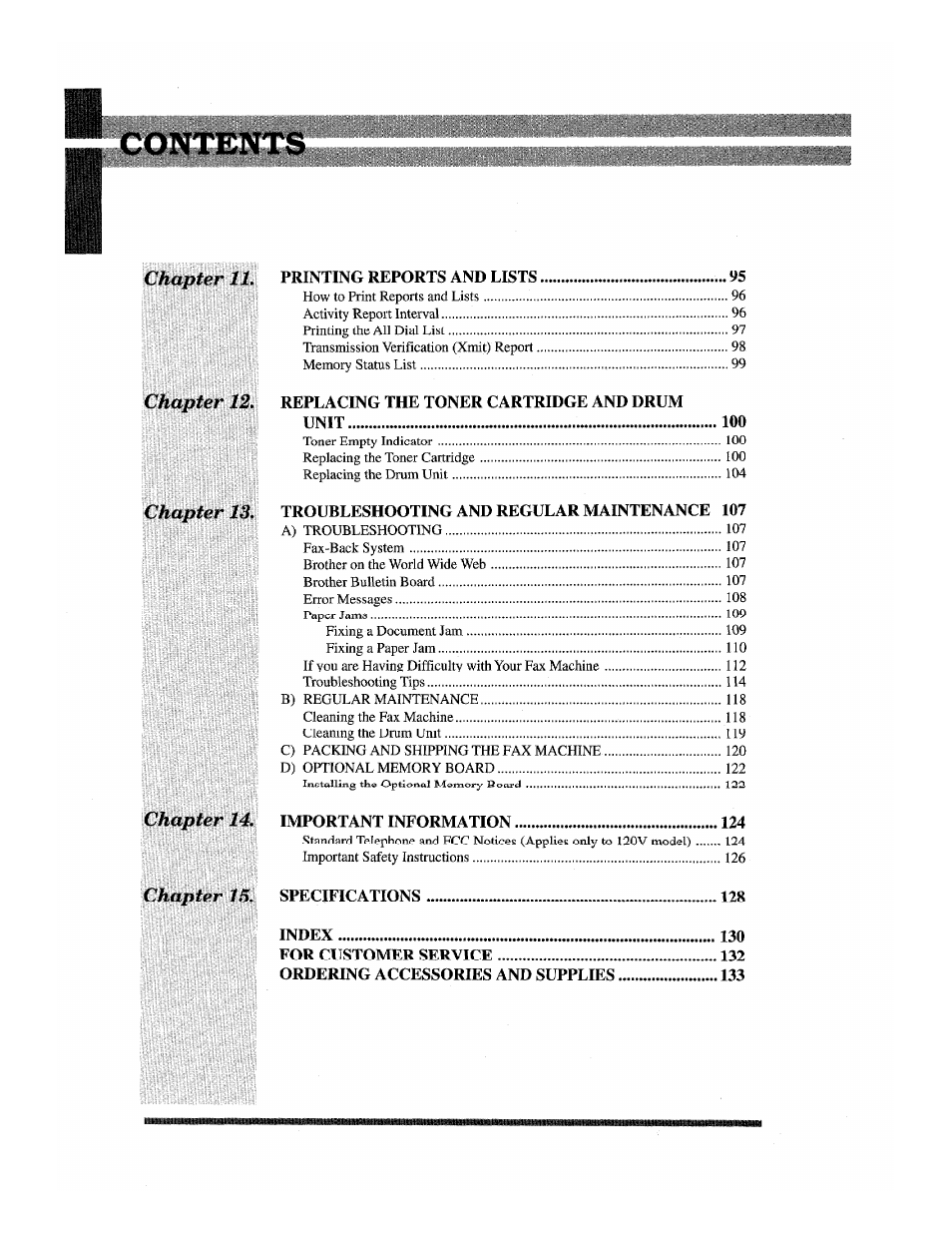 Brother INTELLIFAX 3650 User Manual | Page 8 / 144