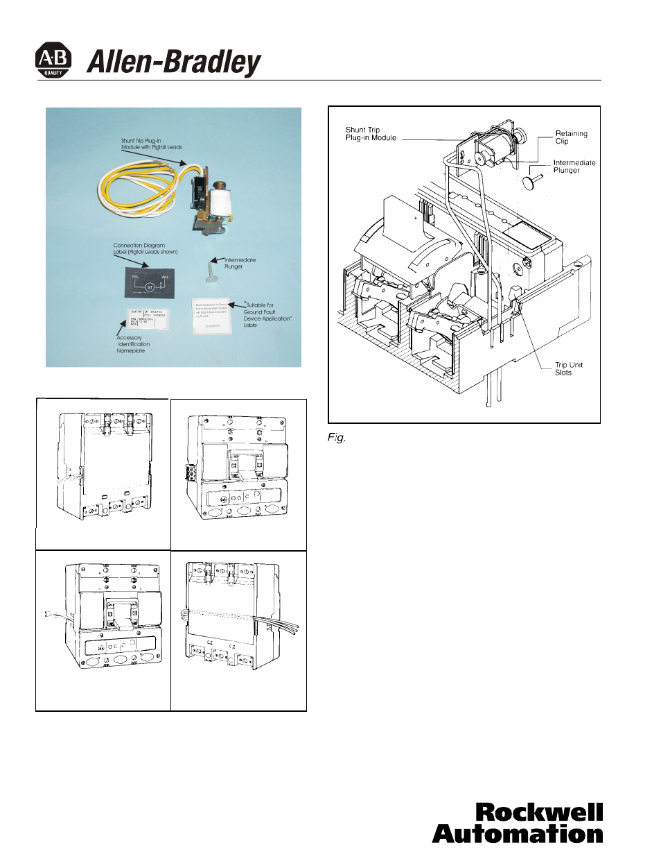 Rockwell Automation 140U Q and M-Frame Circuit Breakers Instruction Leaflet for Shunt Trip User Manual | Page 4 / 8