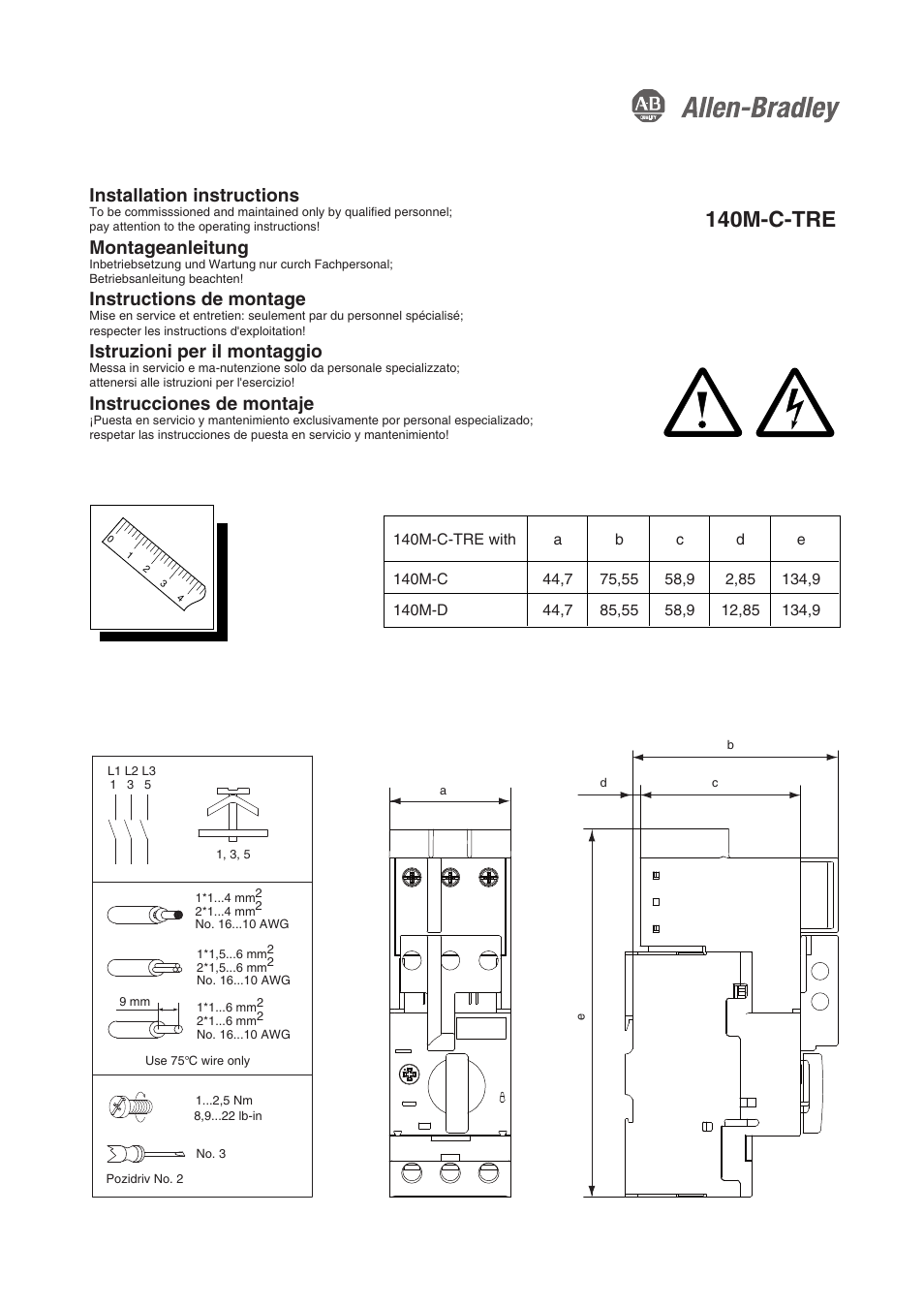 Rockwell Automation 140M Isolator Block User Manual | 2 pages