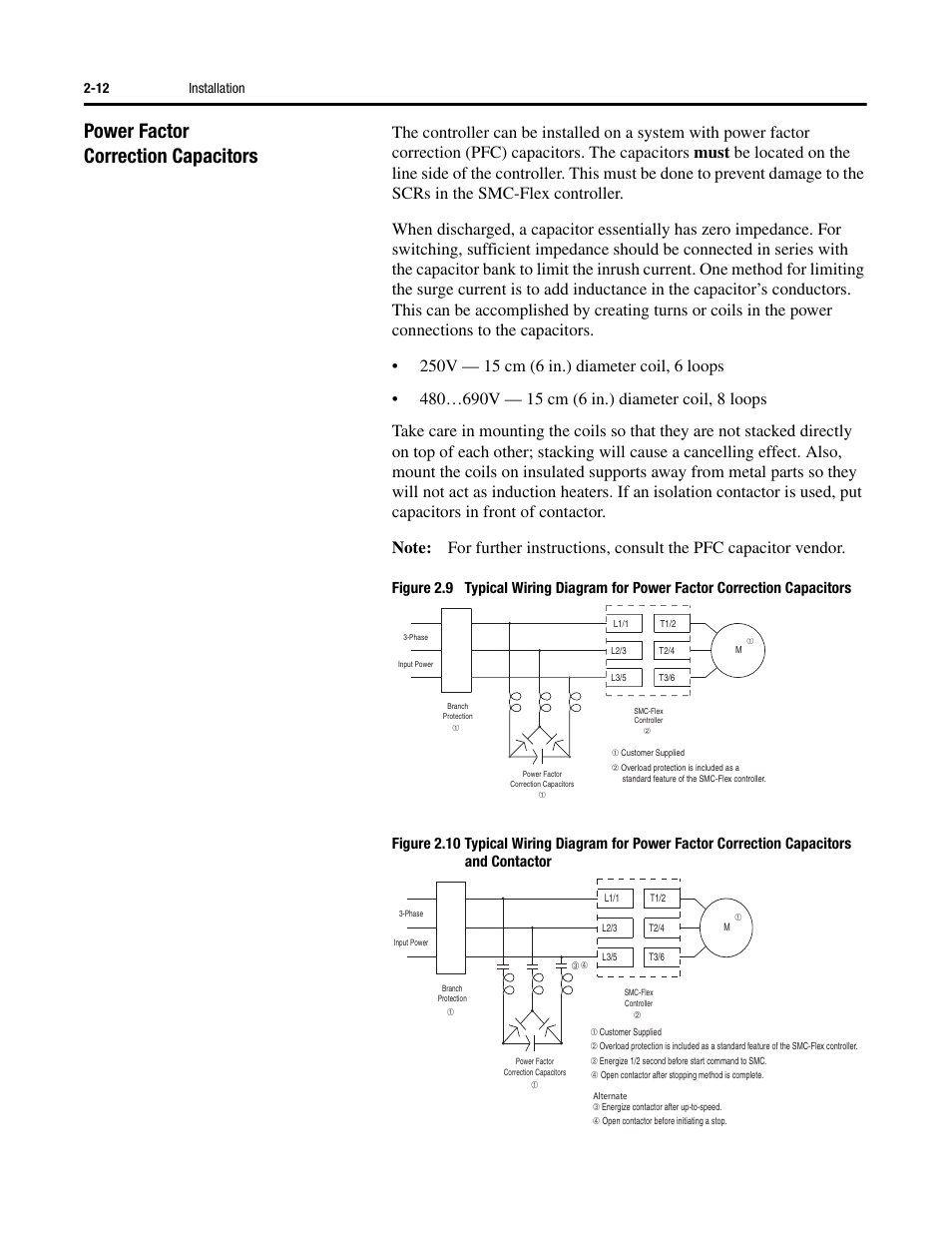 Power factor correction capacitors, 12 installation | Rockwell Automation 150 SMC-Flex User Manual User Manual | Page 42 / 162