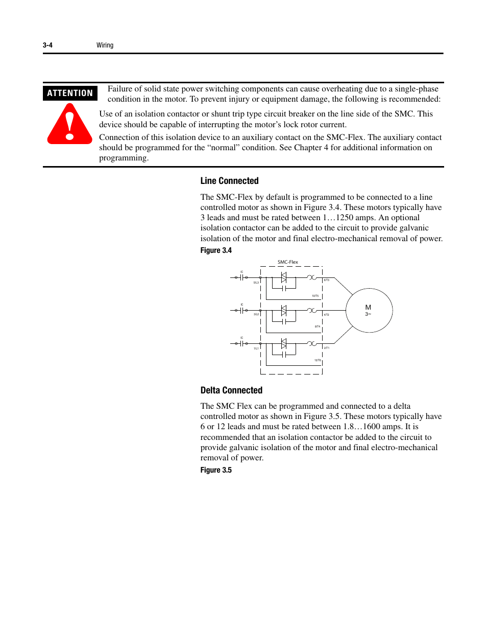 Line connected, Delta connected, Attention | Rockwell Automation 150 SMC-Flex User Manual User Manual | Page 48 / 162
