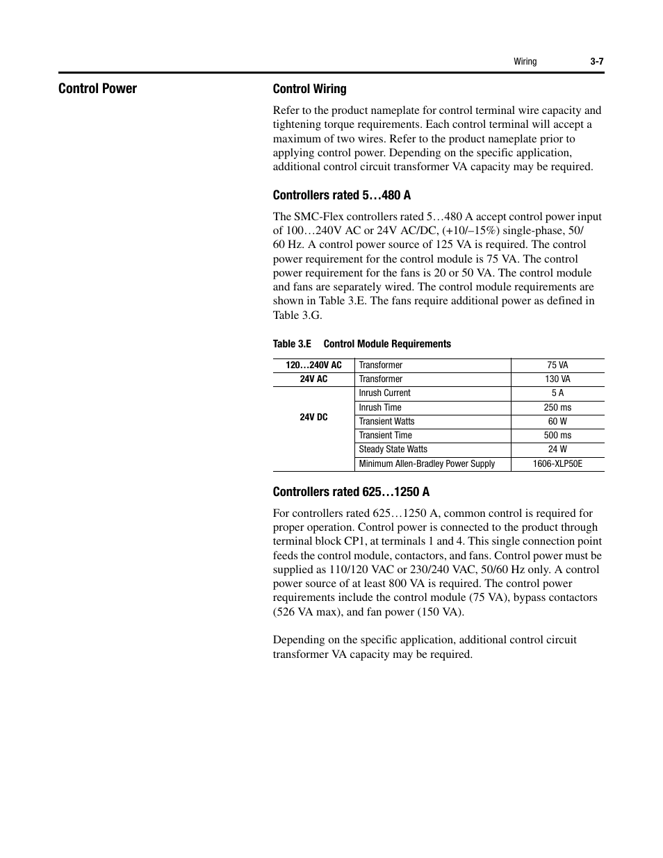 Control power | Rockwell Automation 150 SMC-Flex User Manual User Manual | Page 51 / 162