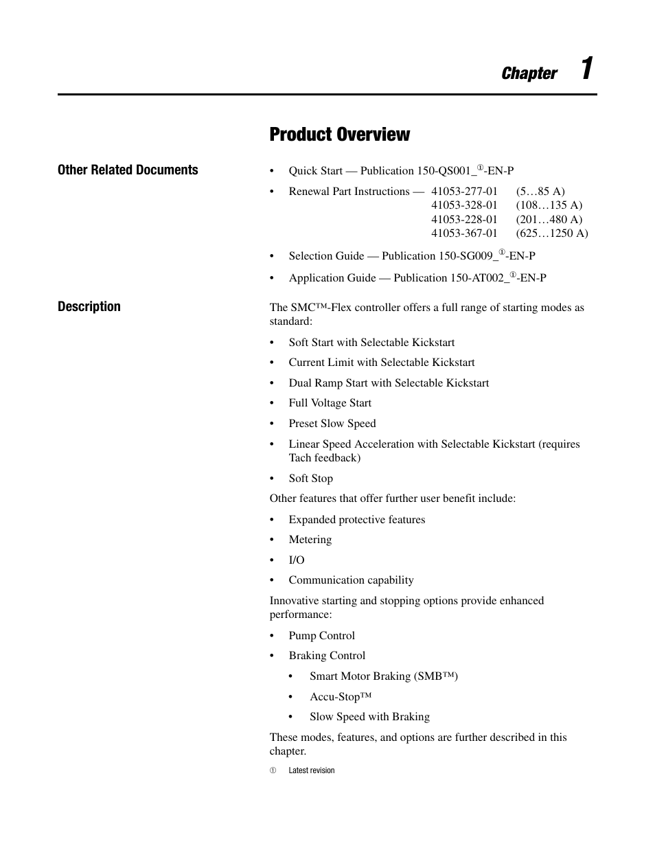 Product overview, Chapter | Rockwell Automation 150 SMC-Flex User Manual User Manual | Page 9 / 162