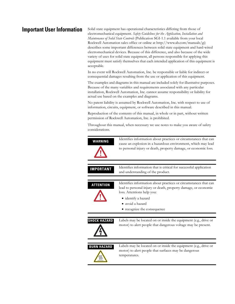 Important user information | Rockwell Automation 193-EDN E1Plus Overload Relays - DeviceNet Module User Manual | Page 2 / 76