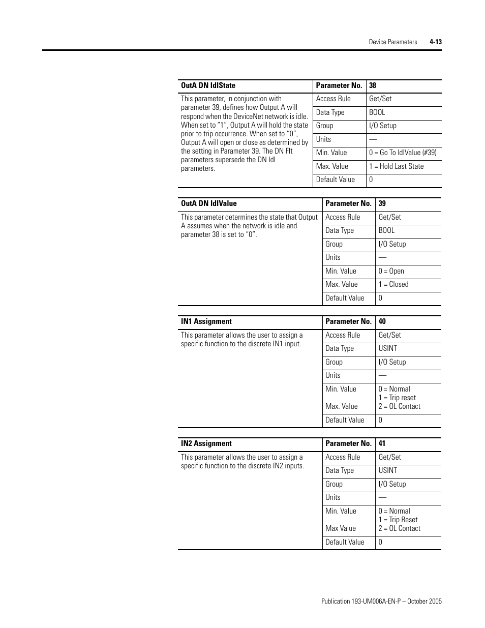 Rockwell Automation 193-EDN E1Plus Overload Relays - DeviceNet Module User Manual | Page 37 / 76