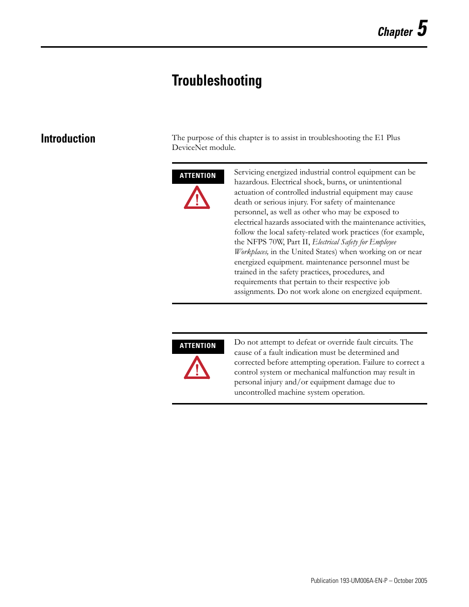 Troubleshooting | Rockwell Automation 193-EDN E1Plus Overload Relays - DeviceNet Module User Manual | Page 41 / 76