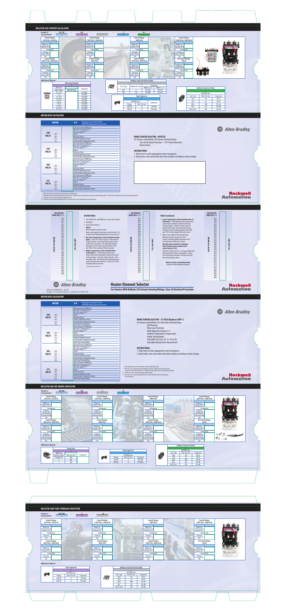 Rockwell Automation 592 NEMA Motor Data Calculator User Manual | 1 page