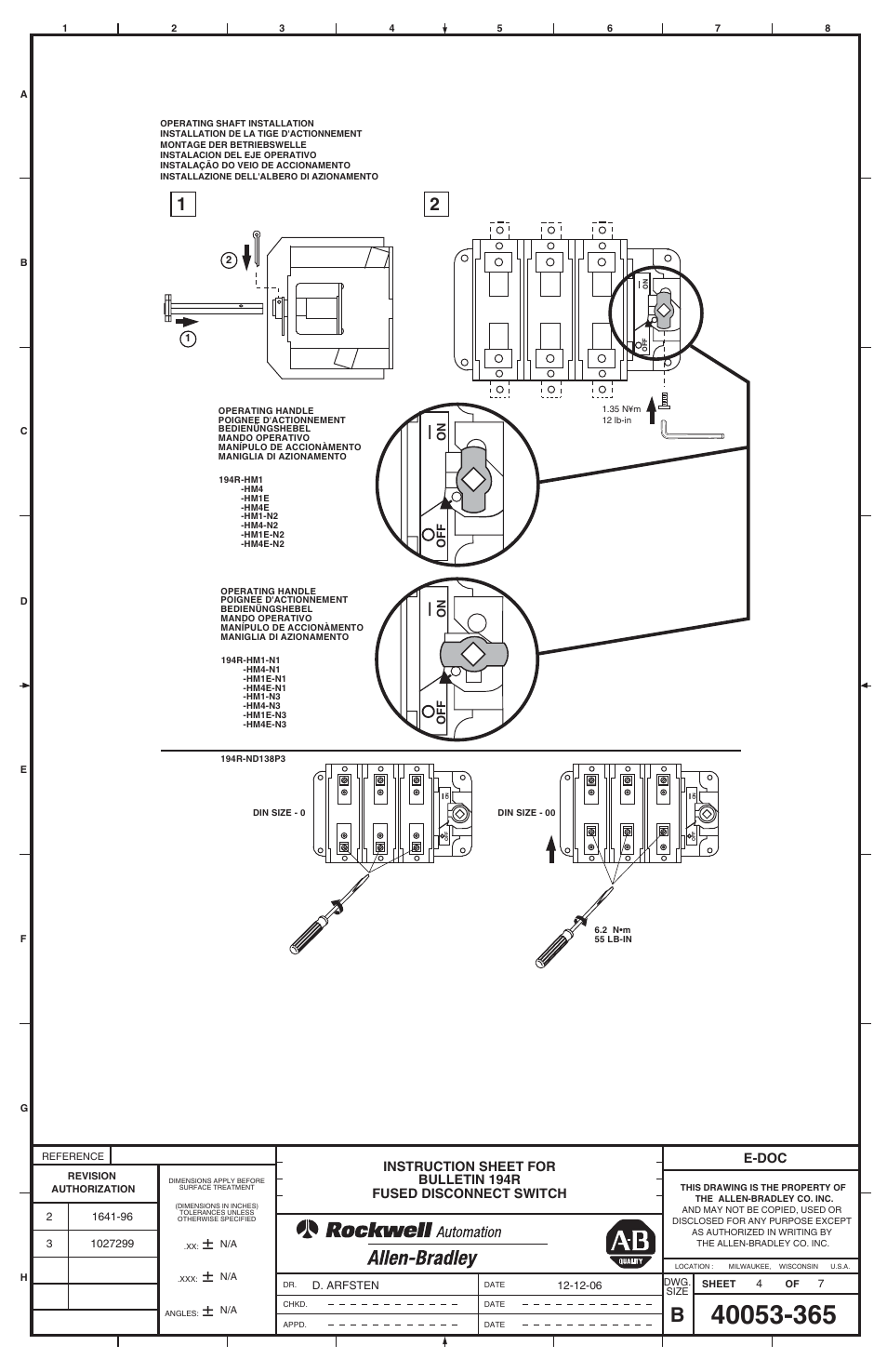 40053-365_3-4.pdf | Rockwell Automation 194R-Nxxxx Fused Disconnect Switch User Manual | Page 4 / 6