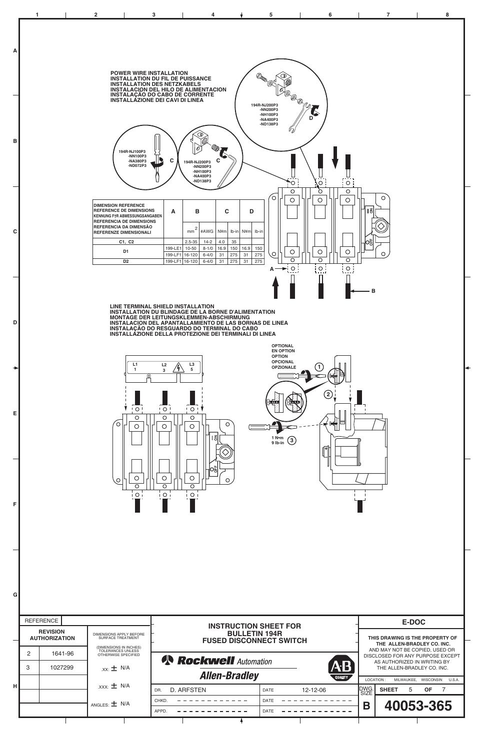 40053-365_3-5.pdf, E-doc | Rockwell Automation 194R-Nxxxx Fused Disconnect Switch User Manual | Page 5 / 6