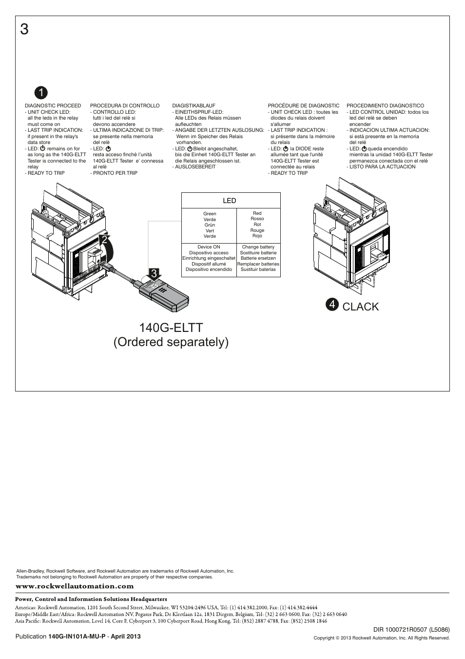 140g-eltt (ordered separately), Clack 4 3 | Rockwell Automation 140MG-H8E_J8Ex Adjustment Instruction User Manual | Page 3 / 3