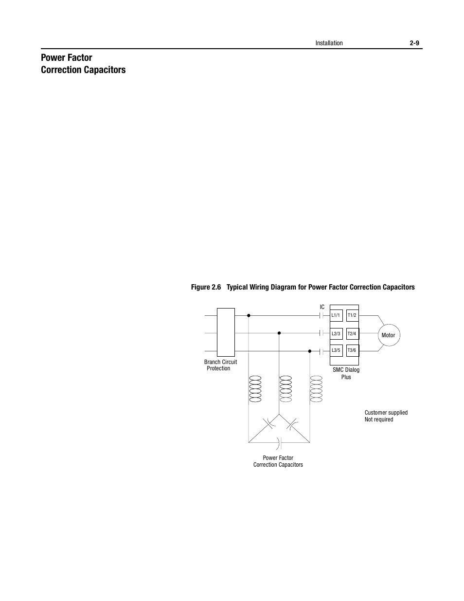 Power factor correction capacitors | Rockwell Automation 150 USE MN/SMC DIALOG + CONTROLLER User Manual | Page 35 / 189