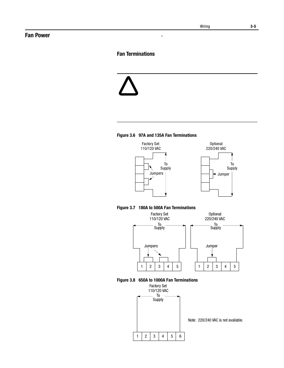 Fan power, Fan terminations | Rockwell Automation 150 USE MN/SMC DIALOG + CONTROLLER User Manual | Page 51 / 189