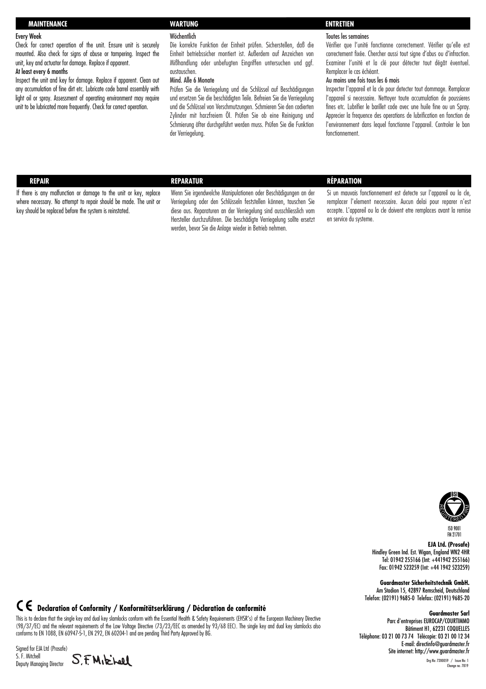 Rockwell Automation 440T Slamlock Trapped Key Interlock Switch User Manual | Page 4 / 4