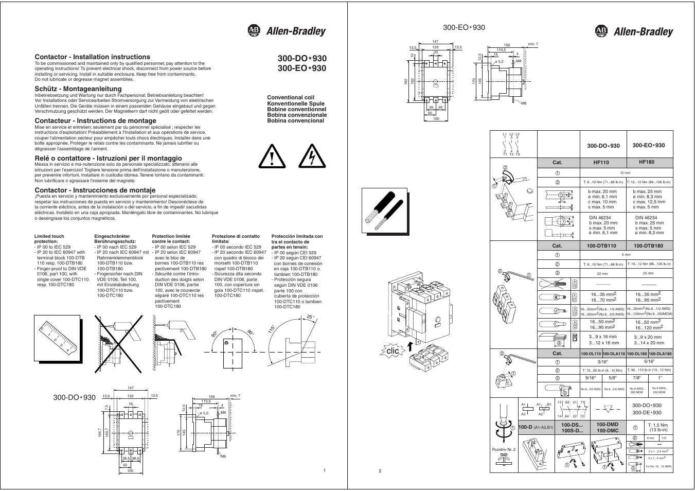 Rockwell Automation 300-DOx930_EOx930 Contactor User Manual | 3 pages