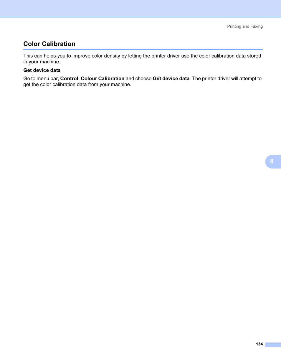Color calibration, 8color calibration | Brother MFC 9840CDW User Manual | Page 141 / 221