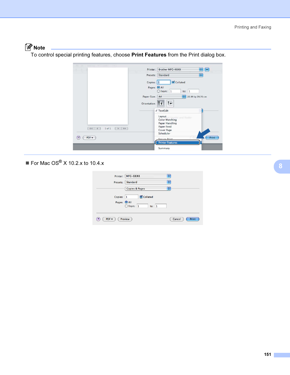 For mac os | Brother MFC 9840CDW User Manual | Page 158 / 221