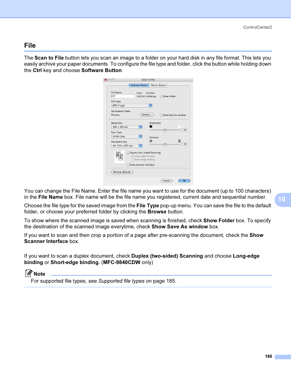File, 10 file | Brother MFC 9840CDW User Manual | Page 193 / 221
