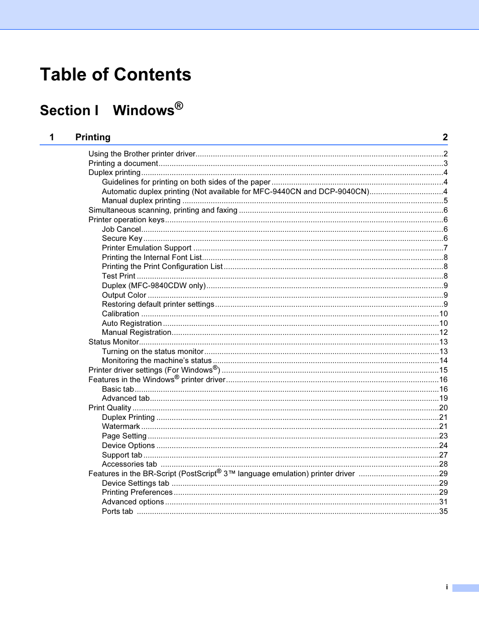 Brother MFC 9840CDW User Manual | Page 2 / 221