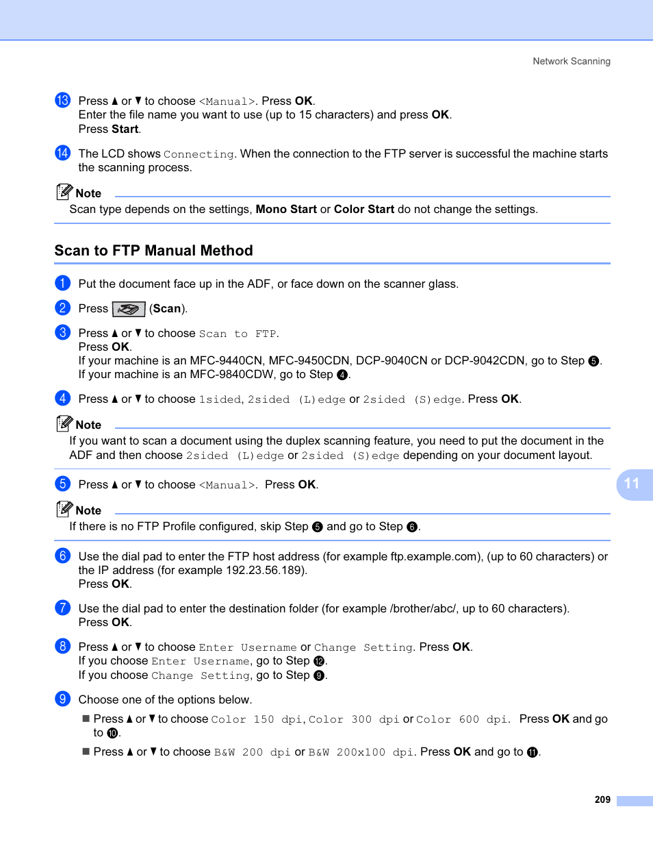 Scan to ftp manual method, Ep m | Brother MFC 9840CDW User Manual | Page 216 / 221