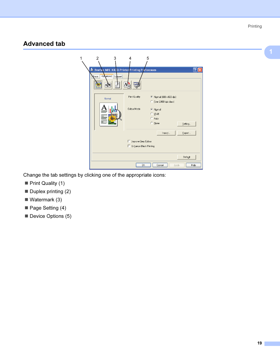 Advanced tab, 1advanced tab | Brother MFC 9840CDW User Manual | Page 26 / 221
