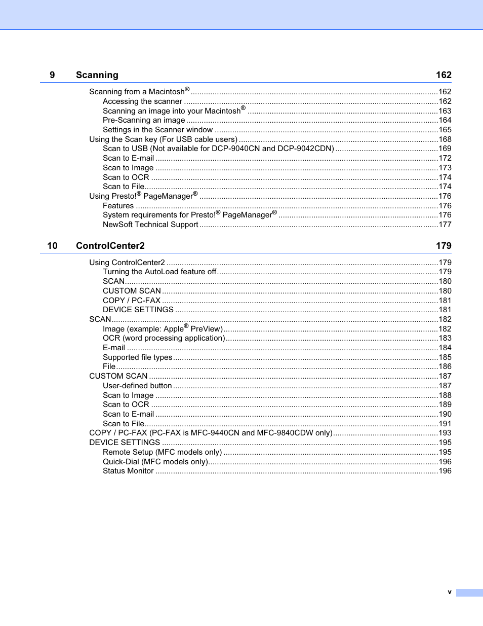 Brother MFC 9840CDW User Manual | Page 6 / 221