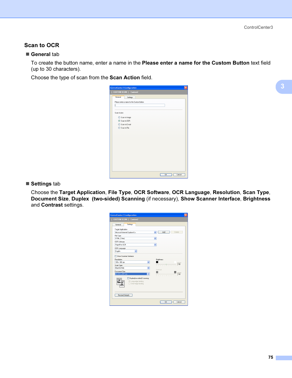 Scan to ocr | Brother MFC 9840CDW User Manual | Page 82 / 221