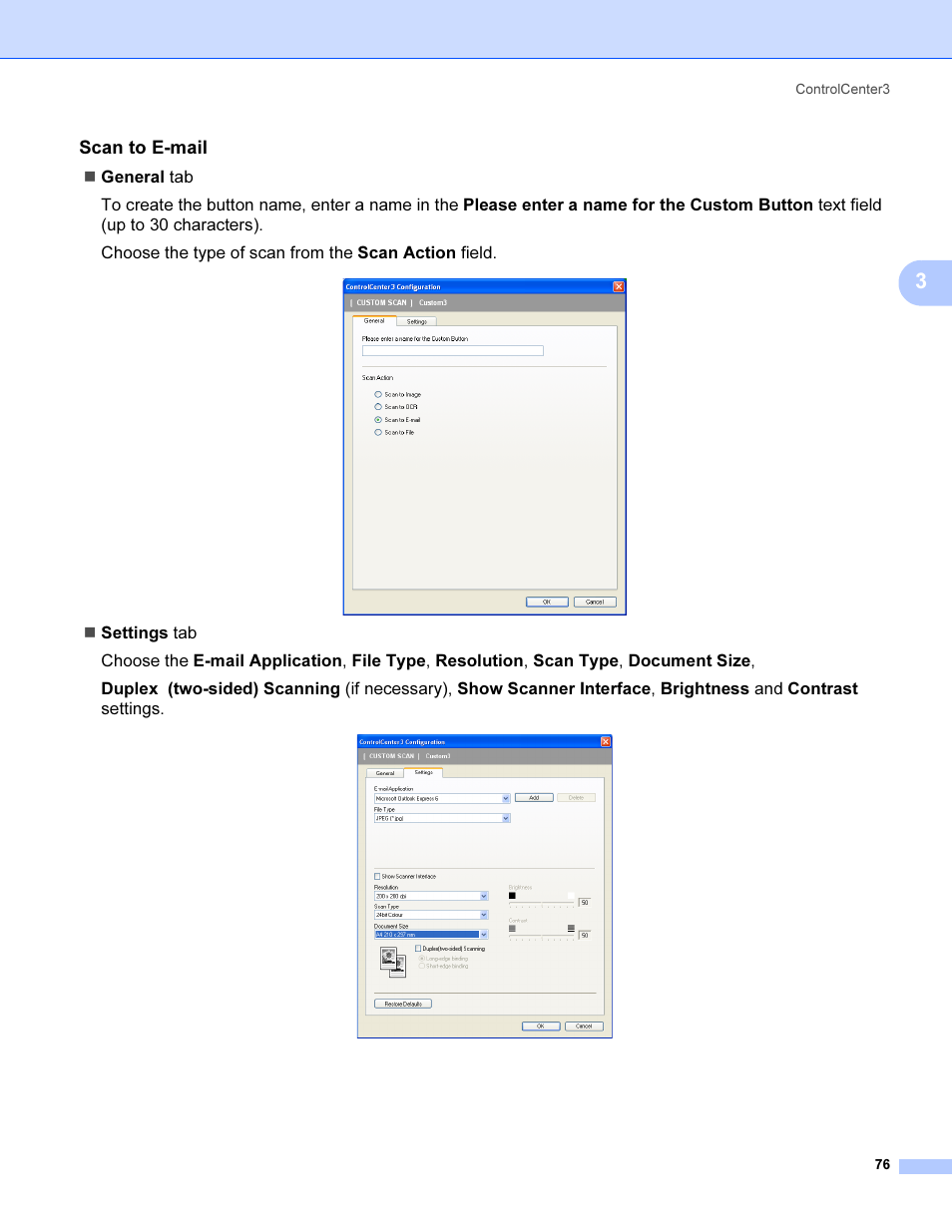 Scan to e-mail | Brother MFC 9840CDW User Manual | Page 83 / 221