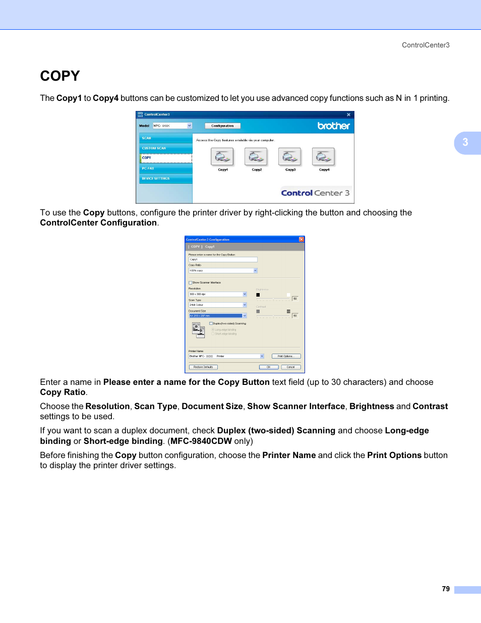 Copy | Brother MFC 9840CDW User Manual | Page 86 / 221