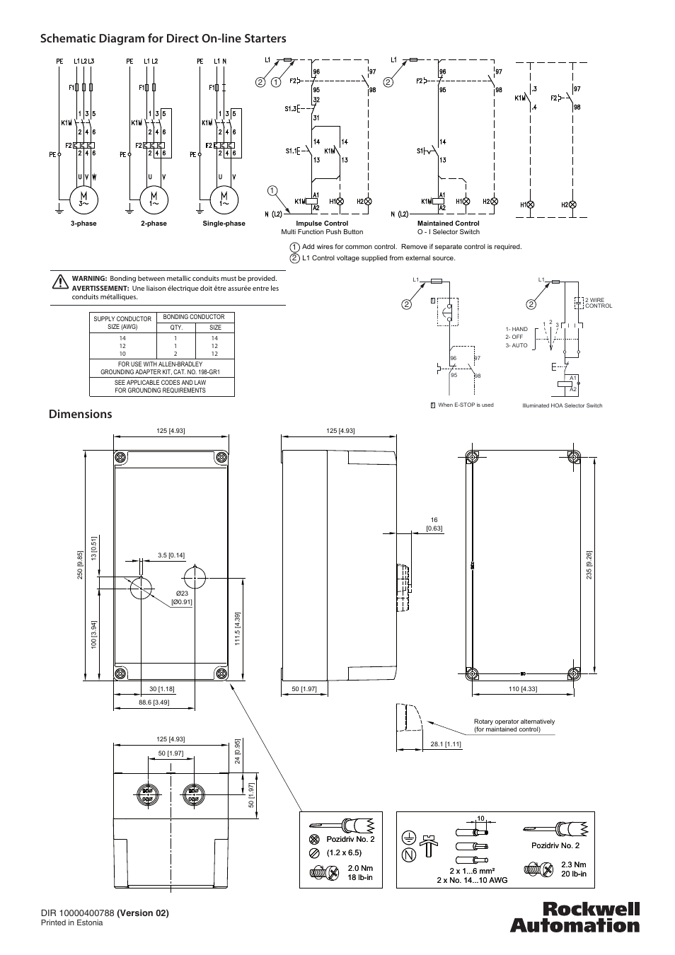 Rockwell Automation 198E-C0S4R Plastic Encl. for DOL and Reversing Starter User Manual | Page 4 / 4