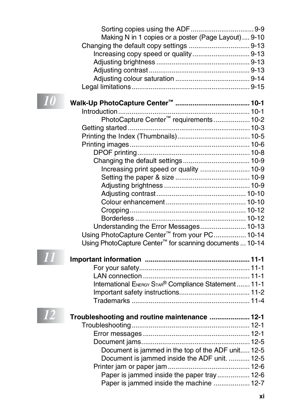 Brother DCP-110C User Manual | Page 13 / 212