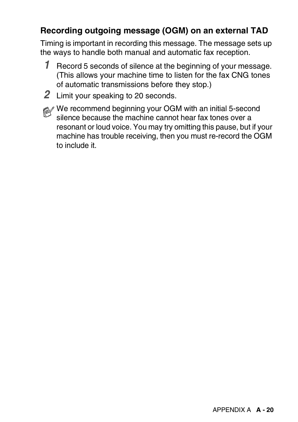 Recording outgoing message (ogm) | Brother DCP-110C User Manual | Page 175 / 212