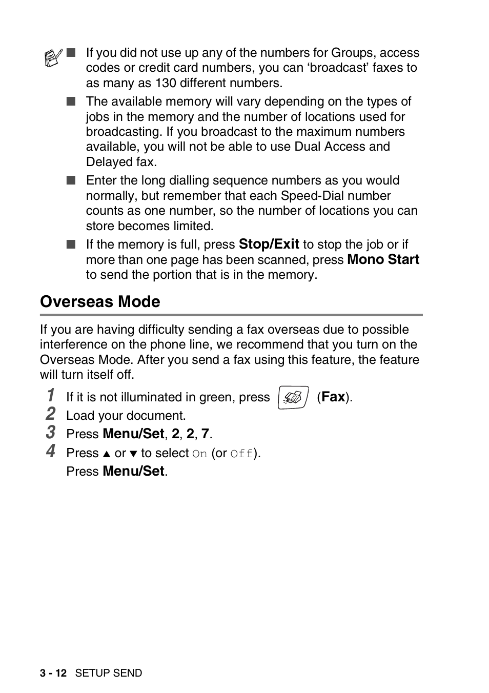 Overseas mode, Overseas mode -12 | Brother DCP-110C User Manual | Page 54 / 212