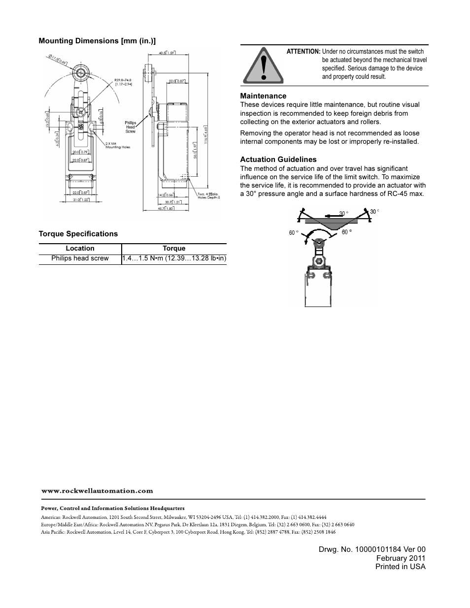 Rockwell Automation 440P-WC2B  Adjustable Lever  User Manual | Page 2 / 2