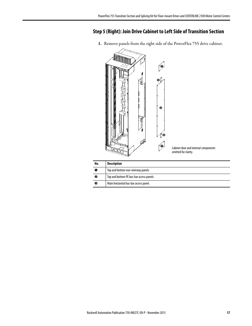 Rockwell Automation 21G PowerFlex 755 Transition Section and Splicing Kit User Manual | Page 17 / 26