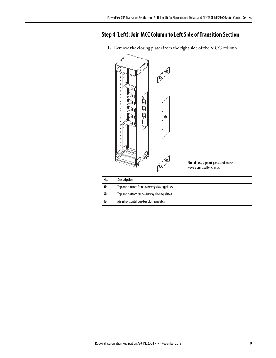 Rockwell Automation 21G PowerFlex 755 Transition Section and Splicing Kit User Manual | Page 9 / 26