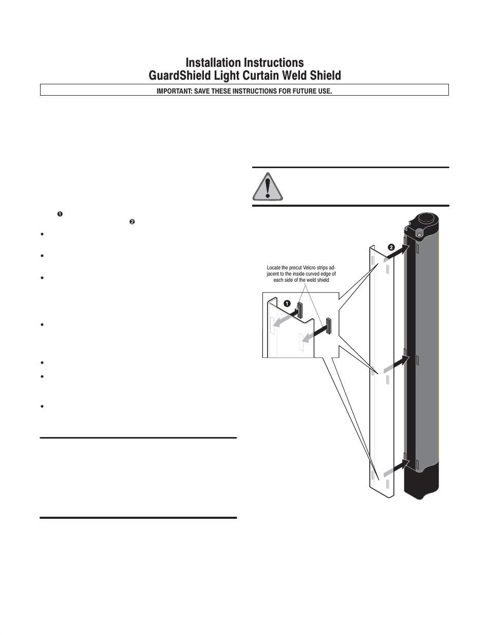 Rockwell Automation 440L GuardShield Light Curtain Weld Shield Accessory User Manual | 2 pages