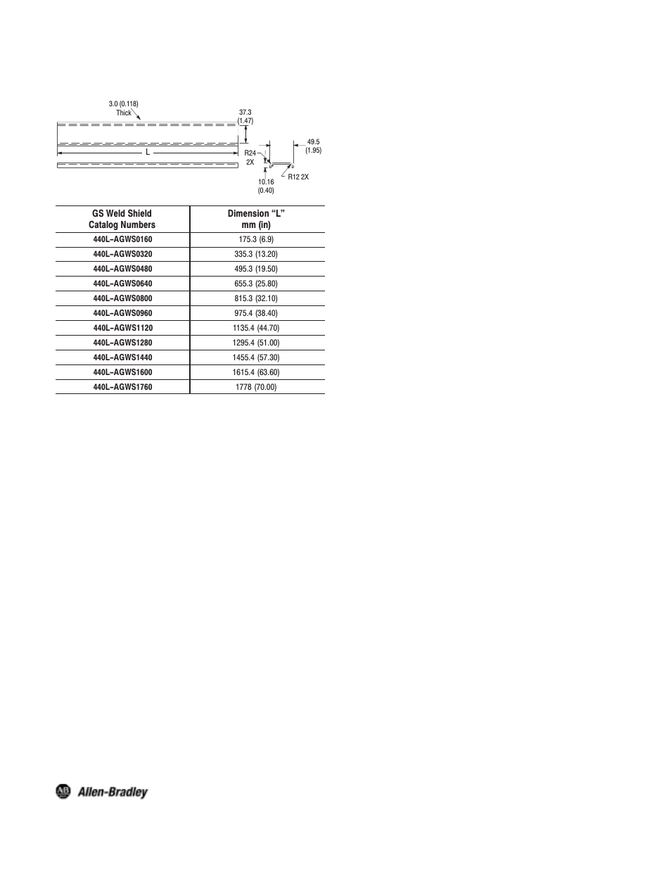 Rockwell Automation 440L GuardShield Light Curtain Weld Shield Accessory User Manual | Page 2 / 2