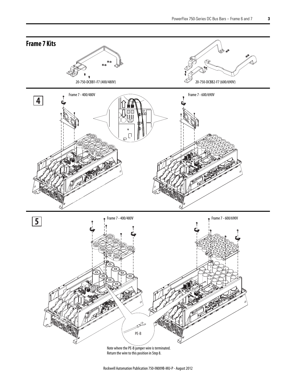 Frame 7 kits | Rockwell Automation 20G PowerFlex 750-Series DC Bus Bar Installation - Frames 6 and 7 User Manual | Page 3 / 6