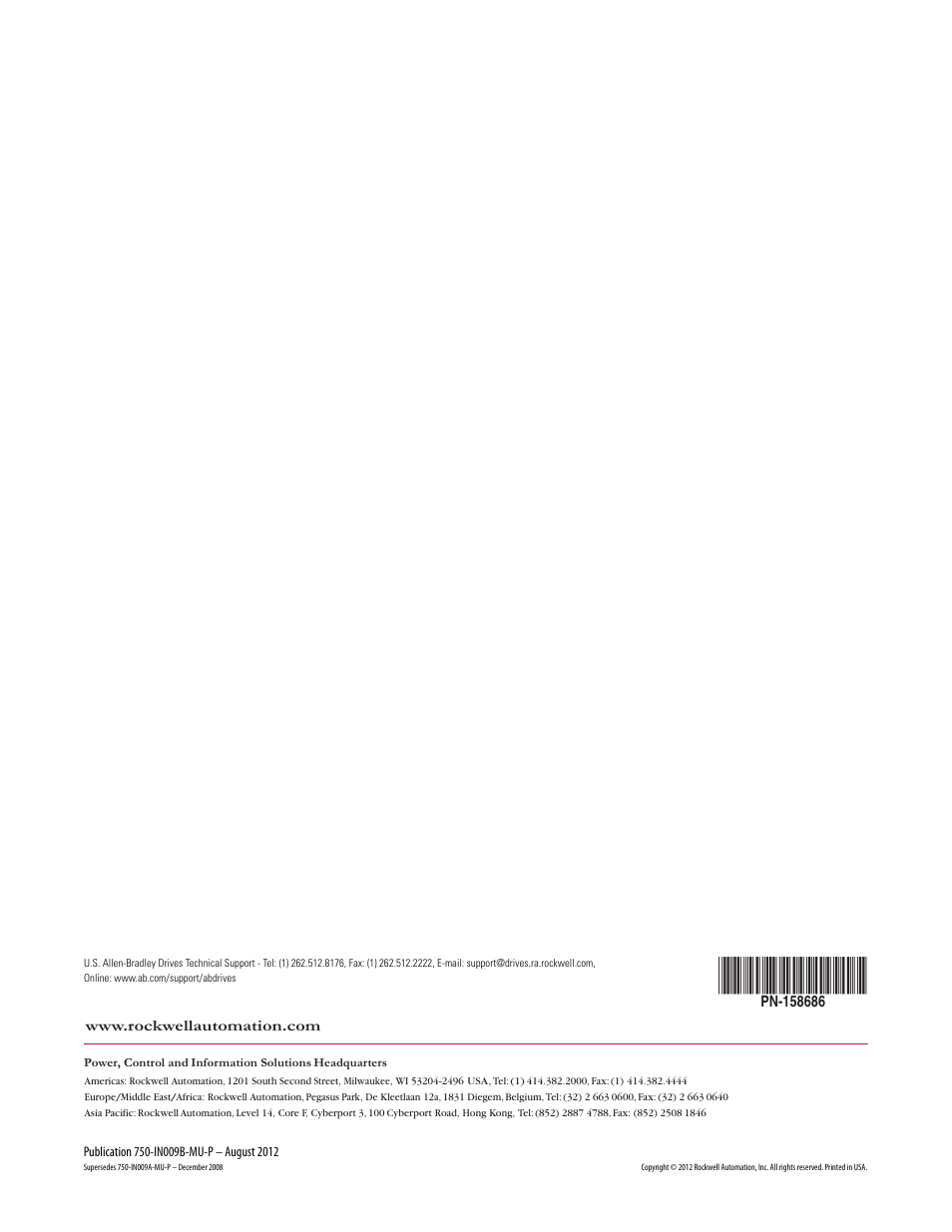 Rockwell Automation 20G PowerFlex 750-Series DC Bus Bar Installation - Frames 6 and 7 User Manual | Page 6 / 6