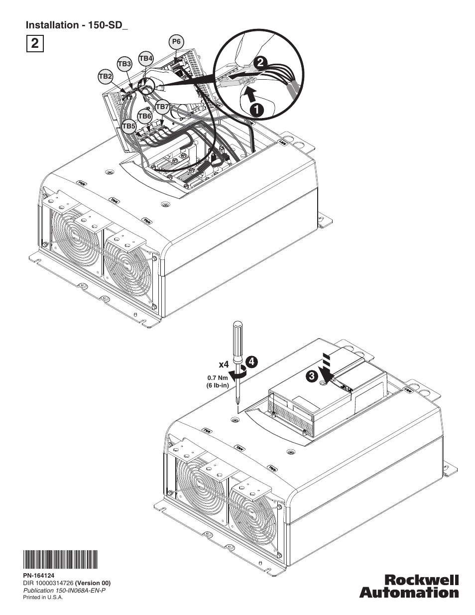 Installation - 150-sd | Rockwell Automation 150-SCRC SMC-50 Soft Starter Cover Replacement User Manual | Page 6 / 6