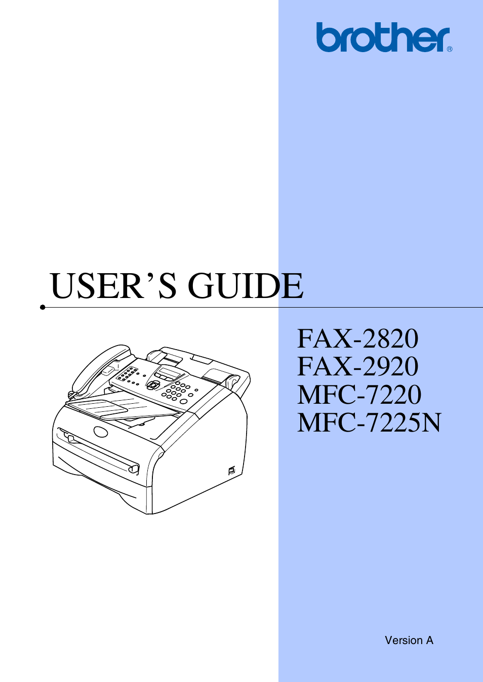 Brother FAX2820 User Manual | 161 pages